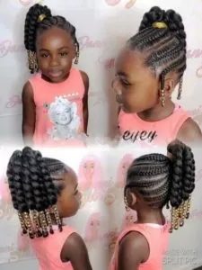 Side Ponytail With Cornrows