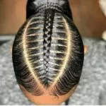 Sleek Ponytail With Stitch Braid