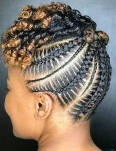 Stitch Braids Updo With Curls
