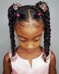 Twisted Ponytails WIth Hair Bubbles