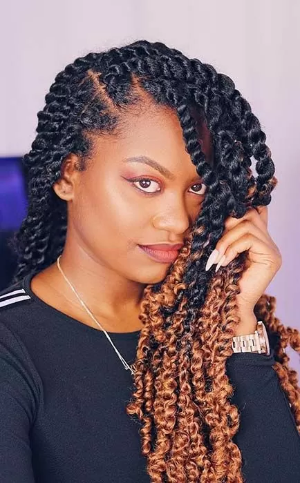 Chunky Passion Twists with Gold Beads