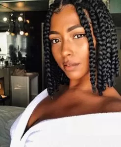 Bob Length Braids on Natural Hair