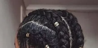 Chunky Cornrows with Curly Buns