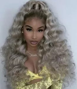 Curly Blonde High Ponytail