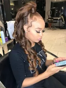 Half Up High Ponytail With Cornrows