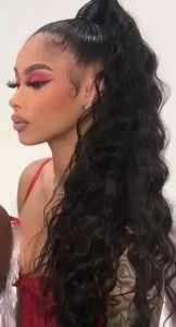 Loose Wavy High Ponytail
