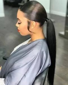 Sleek Ponytail With Sideburns
