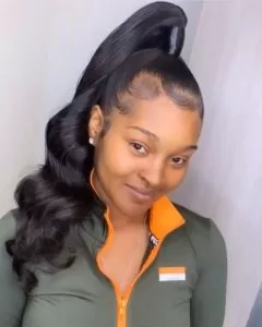 Sleek Wavy High Ponytail