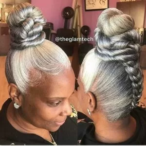 Super high upside braid bun