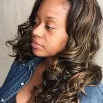 Invisible Braids With Highlights and Curls
