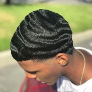 Shiny Waves on a Caesar Cut