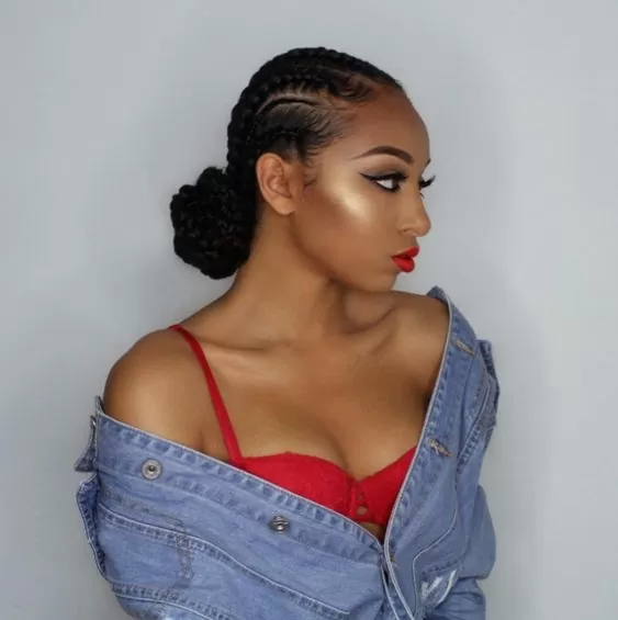 Side-Swept Cornrows