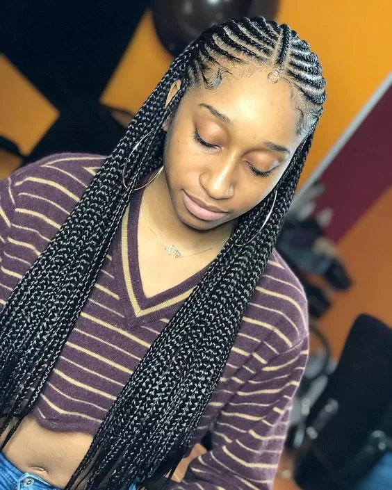Side-Swept Cornrows