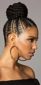 Multi-Sized Cornrowed High Bun