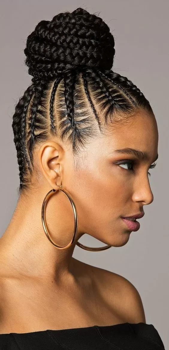 Side-Swept Cornrows