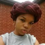 Red Box Braids Halo Braids