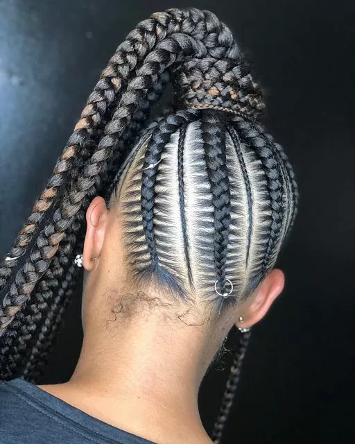 Side-Swept Cornrows