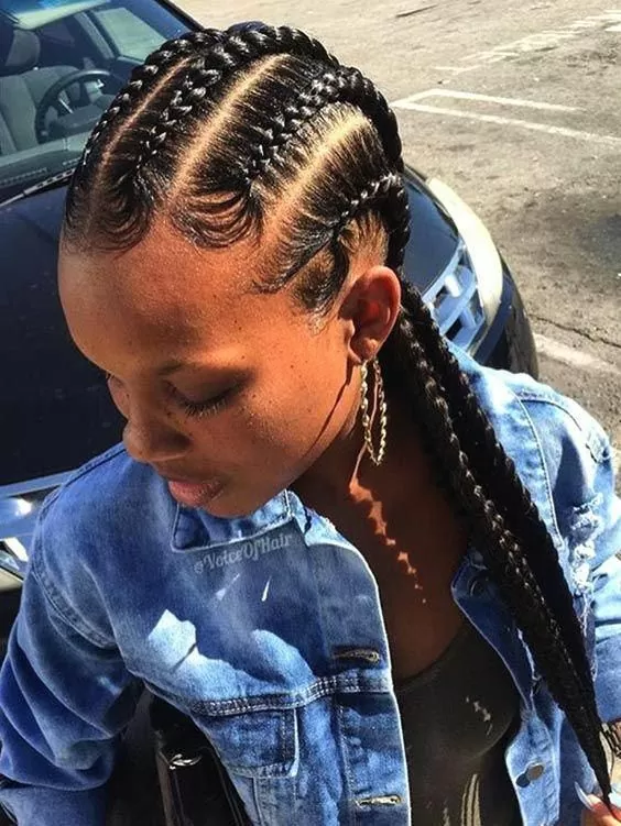 Side-Swept Cornrows