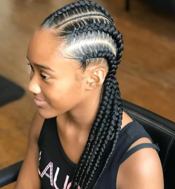 Side-Swept Cornrows