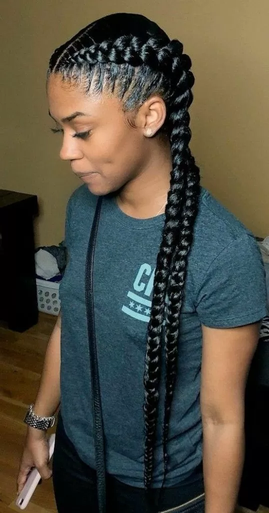 Side-Swept Cornrows