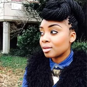 Twisted Box Braid Updo