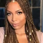Box Braids With Gold Beads and Cowrie Shells