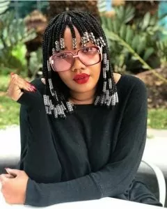 Braided Bob With Bangs and Beads