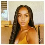 Brown Box Braids With Colored Cord