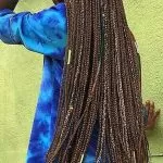 Super Long Brown Box Braids With Colorful Accessories