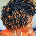 Finger Coil Out With Reddish Blonde Tips
