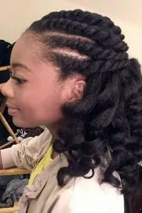 Flat Twist Out on Stretched Hair