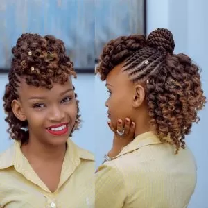 Flat Twist Updo With Curls