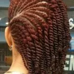 Side Swept Red Flat Twists