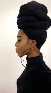 High Black Head Wrap