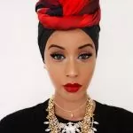 Red and Black Head Wrap