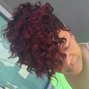 Short Wavy Red Weave