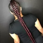 Black and Burgundy Mohawk Braids