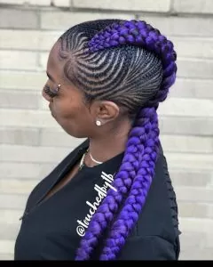 Blue Mohawk Braids