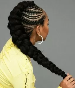 Chunky Mohawk Braid With Multi-Sized Cornrows