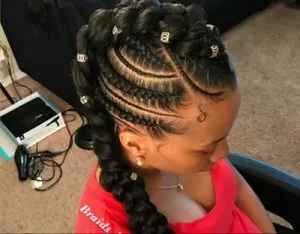 Fancy Mohawk Braids With Beads