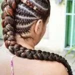 Mohawk Braids With a Hint of Color