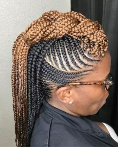 Two Toned Mohawk Braids