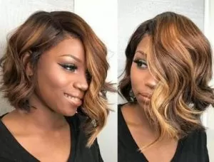 Asymmetrical Golden Brown Wig
