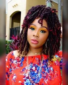 Black Blonde and Burgundy Spring Twists