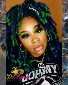 Black Blue and Green Spring Twists