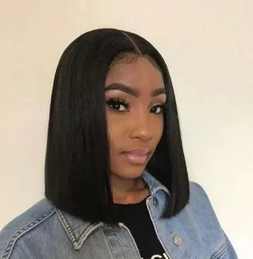 Short Wigs for Black Women Bone Straight Middle Part Bob Wig