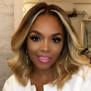 Middle Part Wig With Blonde Highlights