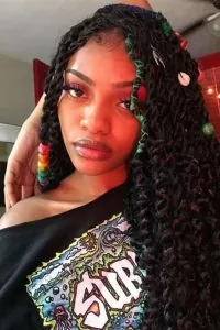 passion twist crochet braids with colour accents