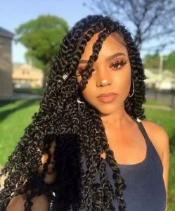 side part passion twist crochet braids