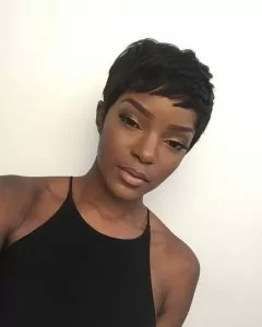 black pixie cut 27 piece wig